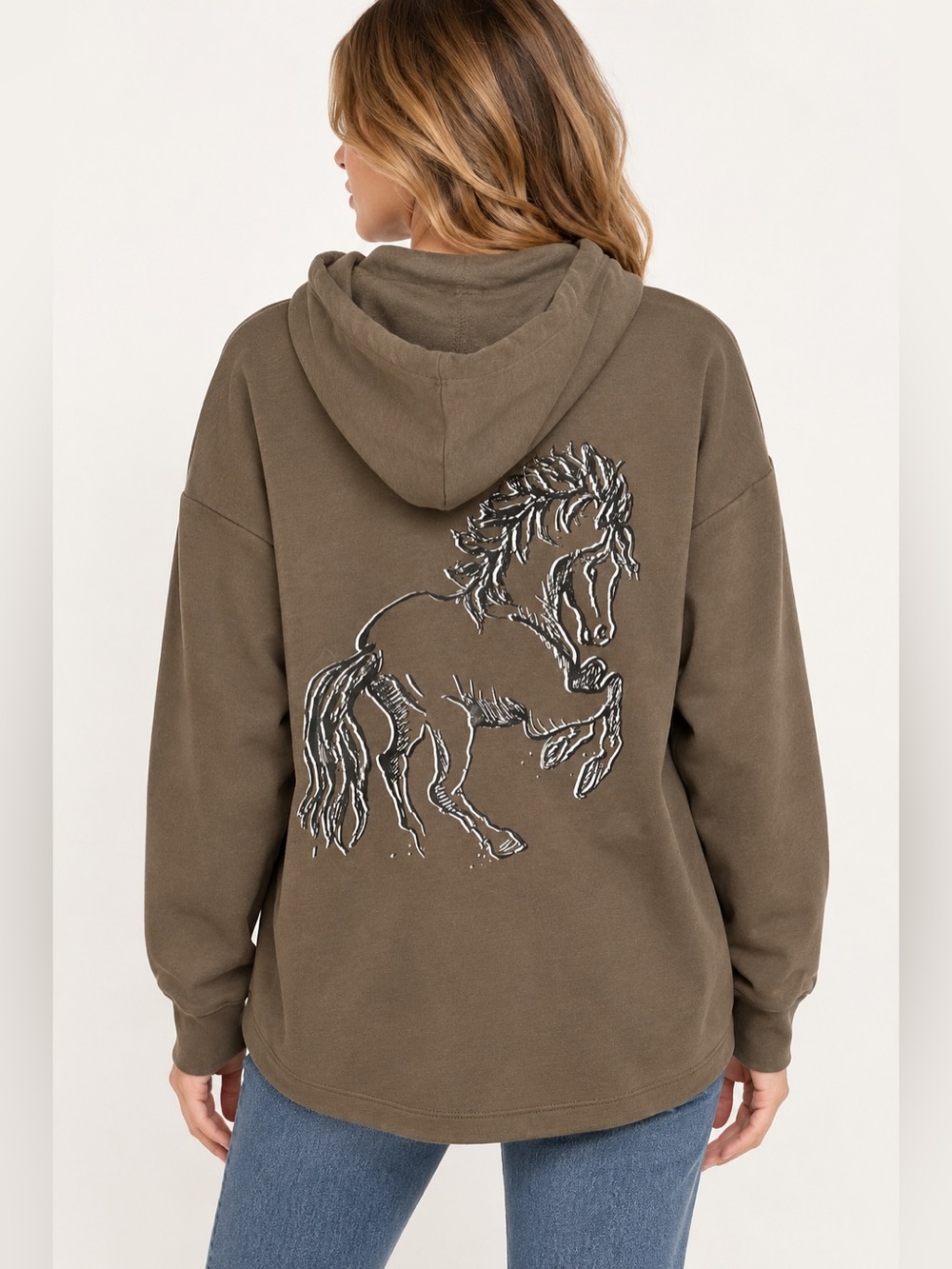EQL by Kerrits Weekender Mane Event Horse Hoodie Sweatshirt, Size M, NWT
